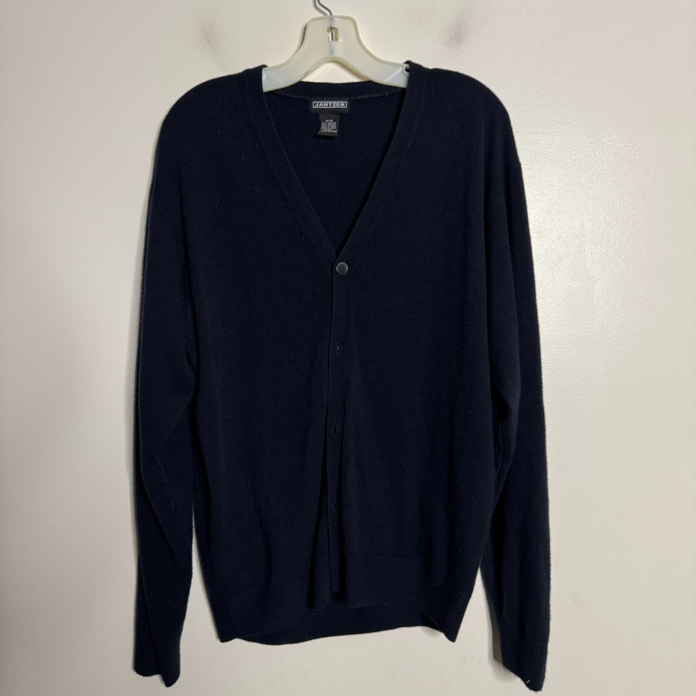 Jantzen Cardigan Vintage Sweater Men's Navy Blue‎ Medium